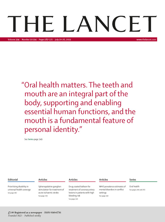 ODO5765-2020: Capa Da Revista Lancet - Oral Health | E-Disciplinas